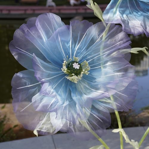 Giant Artificial Flowers for Decoration with Stand,Extra-Large Gradient Blue to Purple Faux Bloom Display for Wedding Decor,Event Backdrops, Storefront Styling & Home Interior Decoration - color: Blue to Purple Gradient