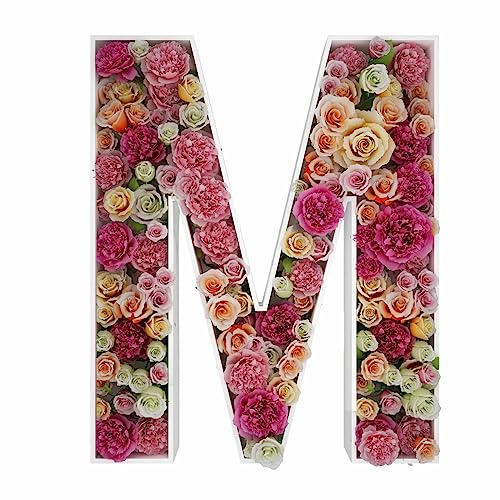 2FT Letter M Mosaic Balloon Frame Letter DIY Fillable Letters Kit for Birthday Party Wedding Backdrop Decor - color: Letter M, size: 2FT