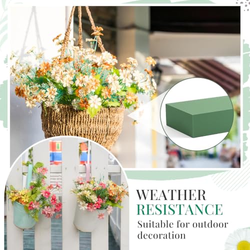 Lallisa 4 Pcs Green Reusable Floral Foam Blocks Water Weather Resistant Dry Floral Foam for Artificial Flower Arrangements Outdoor Hanging Florist Plant Bases for DIY Wedding (11.8 x 4.7 x 2'') - color: Green, size: 11.8 x 4.7 x 2''