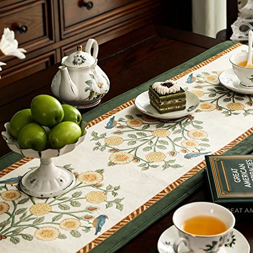Velvet French Table Runner Farmhouse for Home Kitchen Dining Decor Parties Family Dinners Wedding 12"*118" - color: Botticelli Velvet, size: 12"*118"