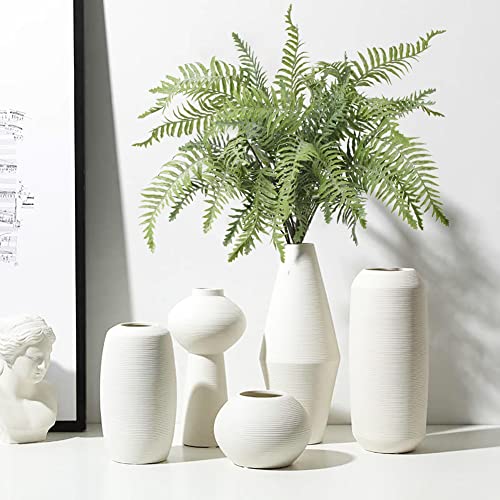 Briful 30" Artificial Boston Fern Plants Bushes Fake Shrubs Bush Greenery Plants Faux Fern Plant Large for Outdoors UV Resistant Garden Plants or Home Office Desk Indoor Decor 3pcs - color: Style #4