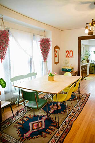 RECUTMS Artificial Fall Lavender Hanging Plants, 4 Pcs 30.3 Inch, | UV Resistant Plastic, Faux Trailing Greenery for Home,Room,Garden Wedding,Porch,Indoor,Outdoor Decor, Easy Care, DIY Friendly - color: Red