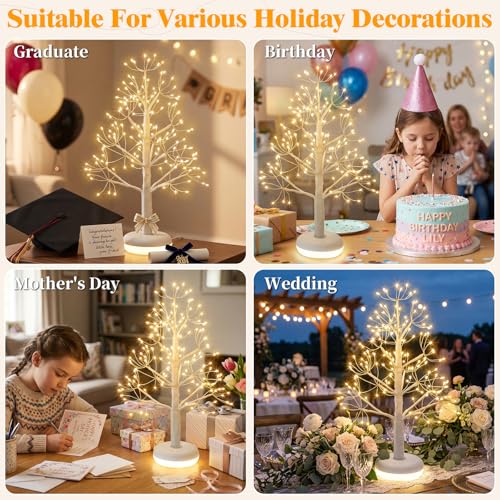 PEIDUO Small Christmas Tree with 136 Lights, 1.64 FT Rechargeable Artificial Trees with 6 Modes, Timer & Dimmable Control, Fairy Light Spirit Tree for Christmas Decorations Indoor Home Decor (2PK) - style: 2PK Christmas tree