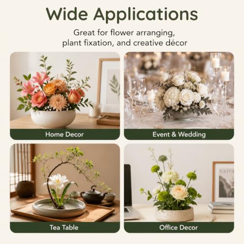Youeon 4 Pcs Round Flower Frogs, 0.9/1/1.3/2.3" Flower Arranger Flower Fixed Tools, Japanese Flower Holder Floral Frogs Pin Frogs for Flower Arrangement, Plant Fixation and Decoration