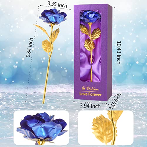 Childom Mothers Day Rose Gifts for Mom,Birthday Gifts for Women,Mothers Day Flowers Gifts for Mom from Daughter Son,Blue Artificial Flowers Gift for Her,Wife,Grandma,Christmas,Valentines,Anniversary - color: Blue