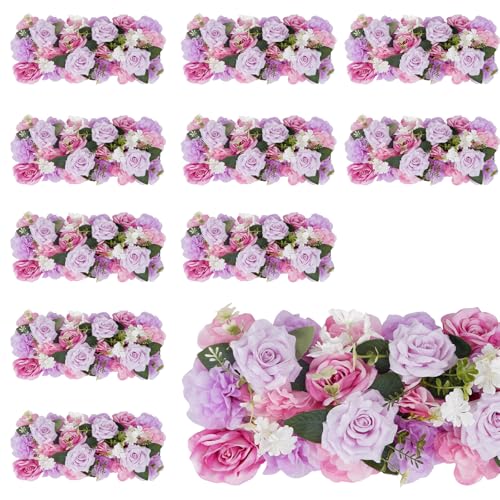 Pack of 10 Wedding Arch Decorations, 20.47 inch Artificial Flower Table Centerpieces Floral Arrangement for Wall Backdrop Party Bridal Shower Event Decor - Purple&Pink - color: Pink&purple