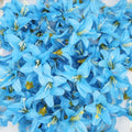 20 Pcs Artificial Lily Flower Head, Blue | Fake Flowers Heads, Simulation Small Lily, DIY Handmade, Wedding Photography Party Home Decoration - color: Blue