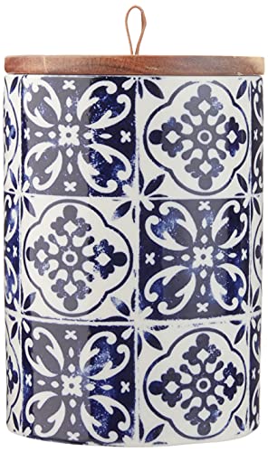 American Atelier Ceramic Canister Set 3-Piece Ceramic Jars in Chic Design With Lids for Cookies, Candy, Coffee, Flour, Sugar, Rice, Pasta, Cereal & More Blue