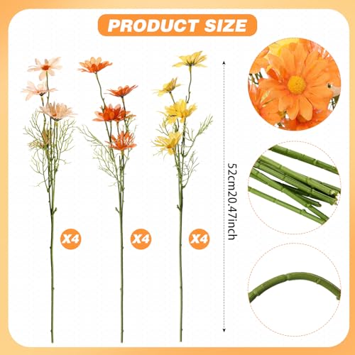 12 Bundles Daisy Artificial Flowers Small Colorful Daisy Flowers Bouquet with Stems Fake Daisies Floral for Table Vase Centerpiece Floral Arrangements Wedding Decoration(Fresh) - color: Fresh