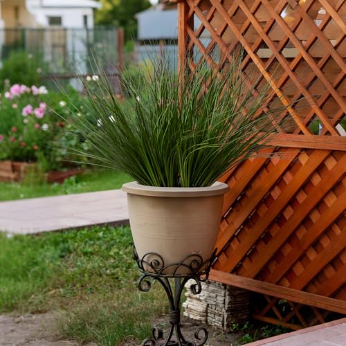 16PCS 17.3" Fake Plants Artificial Wheat Grass Greenery Plastic Plants Fake Grass Artificial Plants for Outdoor Decor Artificial Grass Plant with Greenery Stems for Indoor Home Decoration - size: Short-16PCS