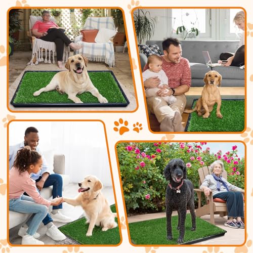 LOOBANI 33.2in x 21in Replacement Artificial Grass Puppy Training Pads, Quickly Absorbency Portable Dog Potty Grass, Fit 35x23in Potty Tray(1 Pack) - size: 33.2"x21"