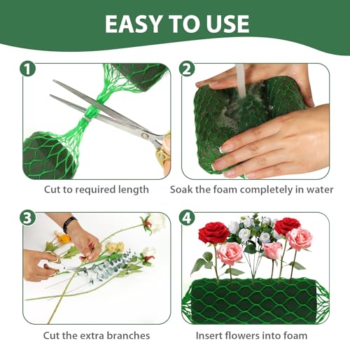 28 Pcs Floral Foam Garland 18.4ft Flower Sponge Blocks Kit, Absorption Flower Holder Arch Door Tabletop Flower Arrangement Material Floral Craft Wet Foam Blocks for Home Wedding Holiday Decoration - color: 28 Pcs