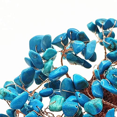 Colorsheng 7 Inch Quartz Crystal Money Tree Bonsai Feng Shui Gem Decoration for Wealth and Luck (Blue) - color: Blue