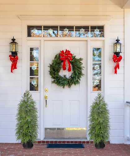 3FT Artificial Cedar Topiary Tree, Real Touch Fake Cedar Topiary Tree Potted Plants for Home Office Front Porch Garden Entryway Indoor Outdoor Evergreen Decor - style: 3ft