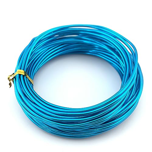 11 Yard Aluminum Wire Bendable Metal Wire Jewelry Craft Wire Beading Floral Making Jewelry Making Doll Making (9 Gauge, Dodger Blue) - color: Dodger Blue, size: 9 Gauge