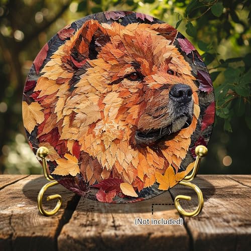 Vintage Chow Chow Dog Round Metal Sign Wall Art Rustic Wreath Decoration for Indoor Outdoor Home Porch Window Decor 12 Inch - color: Thanksgiving 4, size: 12 inches