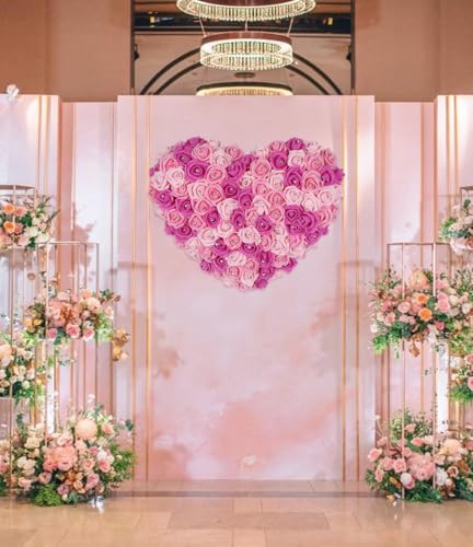 Pink Roses Artificial Flowers,200PCS Fake Foam Roses 1.97in Artificial Roses with Crystal for Craft DIY Wedding Party Home Decoration(Mixed Pink Colors) - color: Mixed Pink Colors With Crystal