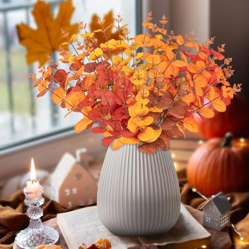 Yen Jean 10PCS Fall Decorations for Home Autumn Artificial Flowers Bouquet - Thanksgiving Fake Stems Plants Indoor Decor Outdoor Party Supplies - style: fall stems-2