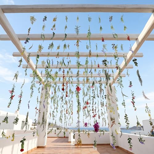 Suncalla 12 Pcs 70.8 ft Wildflower Garland Pre Strung Artificial Hanging Flower Vine Backdrop Decor from Ceiling Floating Silk Floral Garland for Garden Wedding Bridal Shower(Wildflower,Multicolor) - color: Multi Color, style: Wildflower