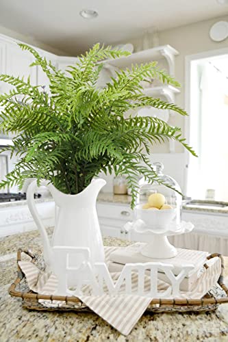 Briful 30" Artificial Boston Fern Plants Bushes Fake Shrubs Bush Greenery Plants Faux Fern Plant Large for Outdoors UV Resistant Garden Plants or Home Office Desk Indoor Decor 6pcs - color: Style #9