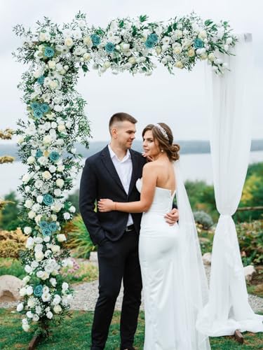 MACTING Artificial Rose Flowers 30PCS Real Touch Fake Flowers with Stem Foam Roses for DIY Wedding Bouquets Table Centerpieces Floral Arrangements Party Home Spring Valentines Day Decor,Peacock Green - color: Peacock Green, size: 30PCS