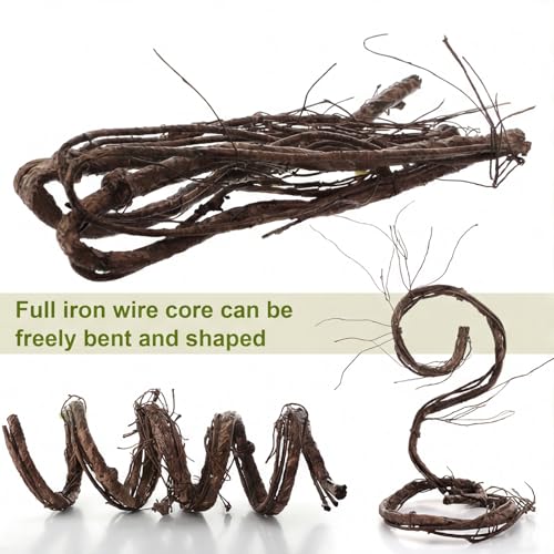 Suncalla 5 Pcs Artificial Bendable Tree Branches for Decoration Fake Trunk Garland Twigs Leaves Cherry Blossom Grape Vines for Wall Hanging Front Door Reptile Habitat Decoration (35in,Original) - color: Original, size: 35in