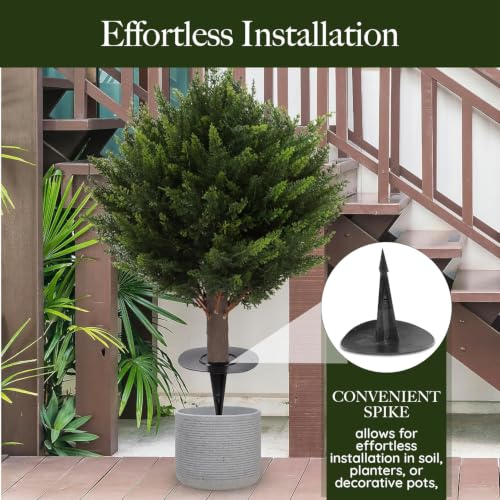 AUMMOOH Artificial Topiary Cedar Trees Outdoor (2, 15.7 inch 2 PCS) | UV protected ,High Density.Pet Friendly .