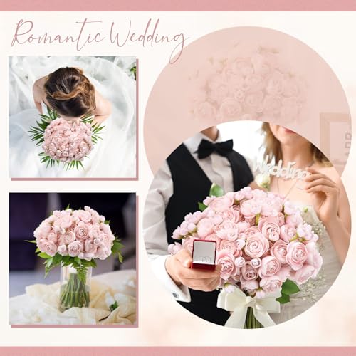 Giegxin 48 Pcs Ranunculus Artificial Flower,Real to Lifelike Peonies Artificial Flower Silk Faux DIY Bouquet for Wedding Bridal Shower Valentine Centerpieces Arrangements Home Decorations(Pink) - color: Pink