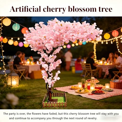10FT Large Artificial Cherry Blossom Trees Pink for Home Decor Indoor Outdoor,Arbol De Cerezo Artificial Grande,Faux Fake Cherry Blossom Tree for Office Hotel Garden Party Wedding - color: Pink, size: 10x8.2ft