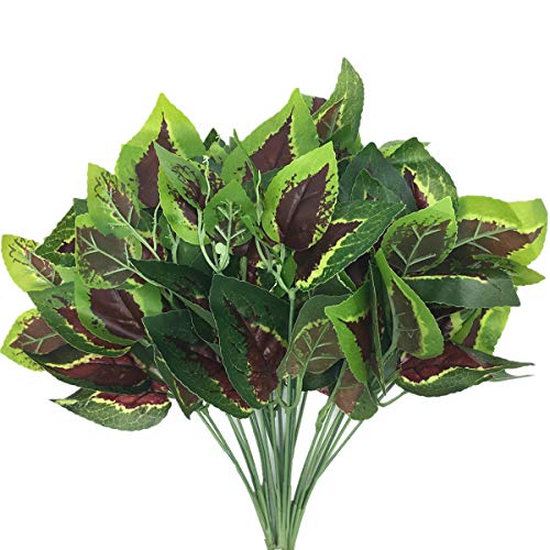 CATTREE Artificial Shrubs, Plastic Plants Heart Grass Fake Green Bushes Greenery Leaves Wedding Indoor Outdoor Home Garden Verandah Office Table Centerpieces Arrangements Decoration 4 pcs - color: Heart Grass/4pcs
