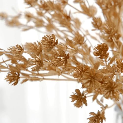 Efavormart 4 Pack 13 inch Metallic Gold Artificial Baby's Breath Flower Bouquet, Decorative Gypsophila Floral Bushes Sprays for Delicate Texture and Accents - color: Type22
