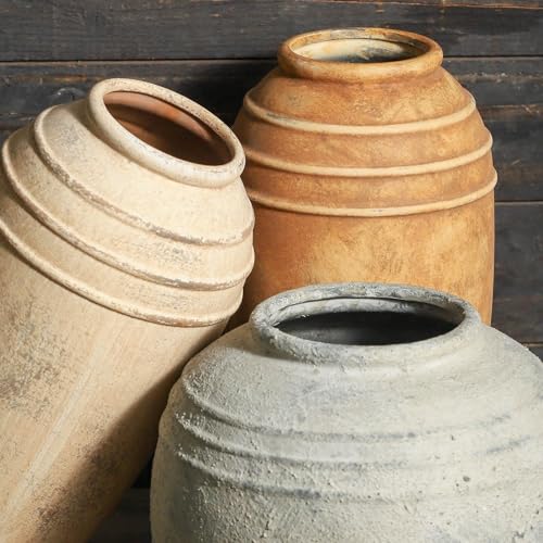 Large Ceramic Rustic Vase, 12.87 inch Tall Vintage Farmhouse Flower Pottery Vase for Home Decor, Living Room Shelf Decor,Enterway, Table Decoration - color: 101-3-12.87in
