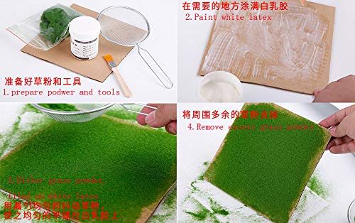 NWFashion 90G Dress Tree Flower Static Grass Dressing Scatter Flock Miniature Model Trees for Fairy Garden (01 Deep Green)
