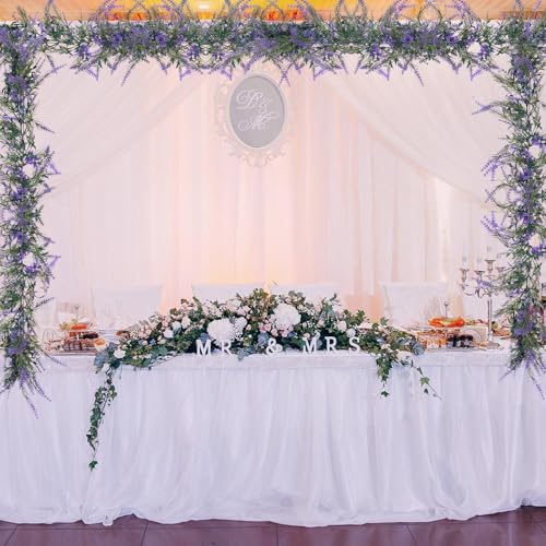 MAKHOT 6Ft Purple Lavender Artificial Garland Decor, Spring Summer All Year Lavender Deep Purple Garland, Green Wreath Vines Decorations for Table Home Wedding Mantle Arch Porch Party - color: Deep Purple-1pcs