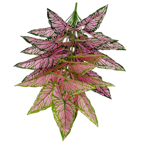 Aglaonema Plant with Variegated Green and Red Leaves, Fake Tree Leaf Simulation Flower Bonsai for Party Decoration Artificial Plants Floor Home Room Decor Ornament (Pink No Flowerpot, 85cm) - color: Pink No Flowerpot, size: 85cm