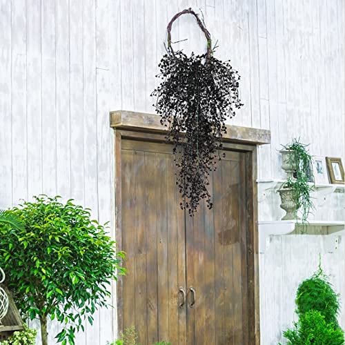 RECUTMS Artificial Hanging Plants Indoor 4 Pcs Artificial Ferns Plants Large Faux Hanging Plant Wall Plants Fake Ivy Room Fall Home Garden Wedding Halloween Party Indoor Outdoor Decor(Black) - color: Black