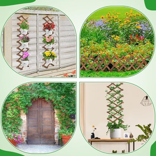 4Packs 13x78in Expandable Wood Wall Trellis for Climbing Plants Outdoor - Lattice Panels for Outside Indoor Balcony Patio Garden, Ideal for Ivy, Vines, Clematis, Roses - style: 4 packs