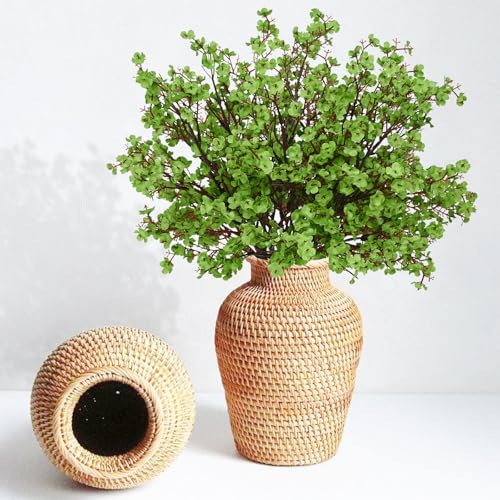 Yastouay 5 Pcs Silk Green Fake Flowers Babys Breath Flowers Artificial Bulk, Spring Fowers Artificial for Decoration for DIY Home Centerpiece Table Decor - color: Green, size: 5 Pcs