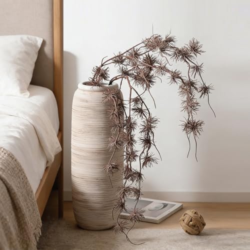ALMA White Tall Vase for Floor, 18'' Extra Large Vase for Pampas Grass Dried Flower Bouquet, Big Ceramic Rustic Vases for Home Decor, Living Room Floor, Mantel Decoration - color: Bottle-white-18"