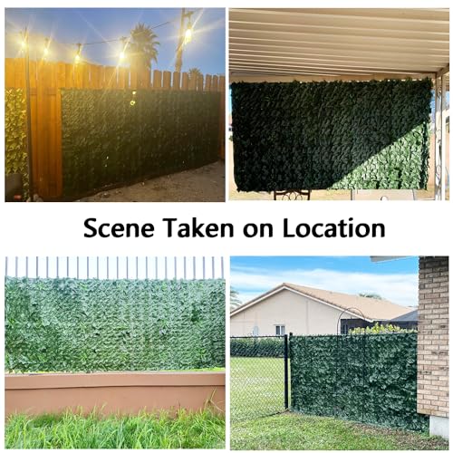 Artificial Ivy Fence Privacy Screen with Mesh Back, 39" x 118" Faux Ivy Vine Leaf Fence Panels, Balcony Privacy Screen, Hedge Wall Decoration for Outside, Garden, Yard, Patio - size: 39" x 118"