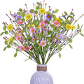 Yawwind 6 PCs Artificial Summer Flowers 17 Inches Spring Flower Branches Faux Floral Picks with Daisy Wildflowers for Vase Home Indoors Flower Arrangements Table Centerpieces Decor