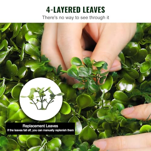 VEVOR Artificial Boxwood Spiral Topiary Trees, 3ft Tall (2 Pieces) Faux Plant Outdoor, All-Year Green Fake Plant with Replaceable Leaves for Decorative/Indoor/Porch/Garden - size: 3ft