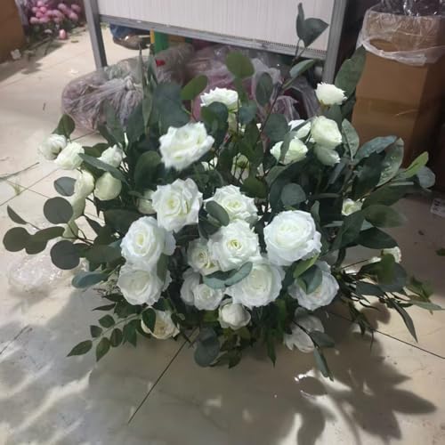 White Ground Flowers, White Wedding Decor, Aisle Flower Decoration, Barrel Whiskey Arrangement, Alter Flowers, Bridal Shower (20in) - size: 20in