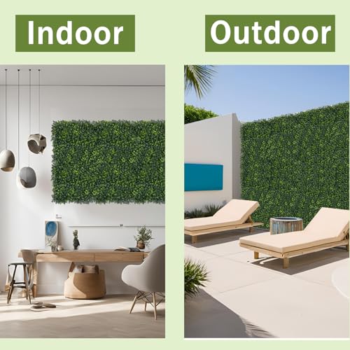 Grass Wall Panels 12 PCS 10"x 10" Artificial Boxwood Panels with 50 Zip Ties, Fake Greenery Backdrop Wall Grass Backdrop Artificial Plant Walls for Outdoor Indoor Garden Fence Backyard and Decor - size: 10x10Inch 12PCS
