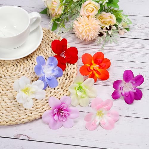 PATIKIL Artificial Orchid Petals, 24Pcs Faux Orchid Flower Head Fake Butterfly Flowers Crafts for Home Wedding Decoration, Blue - color: Blue