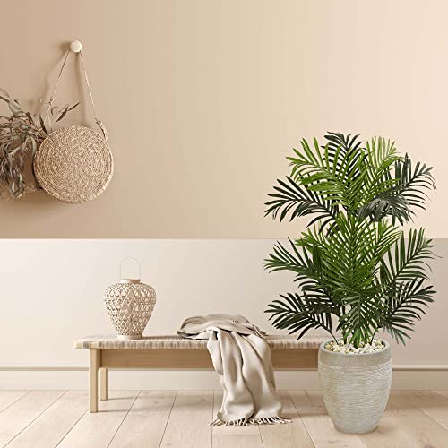 Nearly Natural Paradise Palm Artificial Tree in Sand Colored Planter