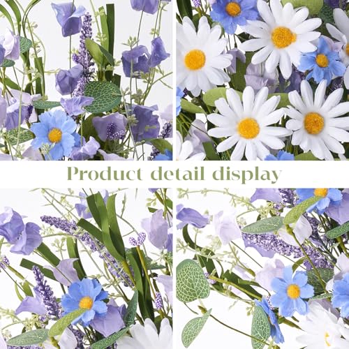 12 Pack Spring Decorations for Home, 3 Colors Flowers Artificial for Decoration, 17 Inch Flores Artificiales para Decoracion with Daisy for Spring Summer Decor - color: Spring - Daisy, size: 12 Pcs