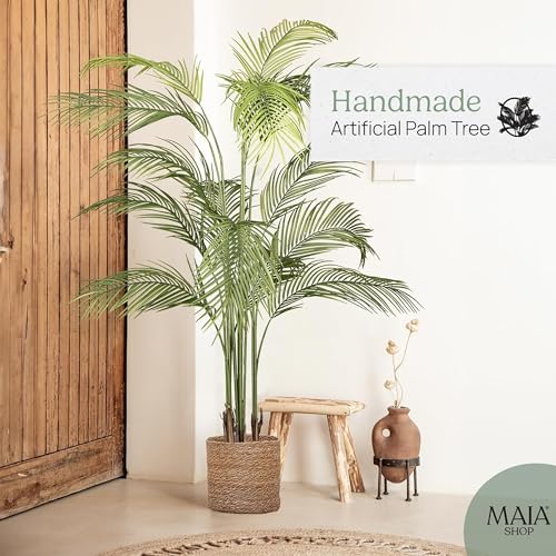 Maia Shop 5ft 11in Artificial Palm Tree Plant for House, Apartment or Office – Realistic Fake Indoor Plants for Living Room, Kitchen, Bedroom, Entryway or Bathroom – Faux Greenery for Home Décor - color: Palm, size: 6ft