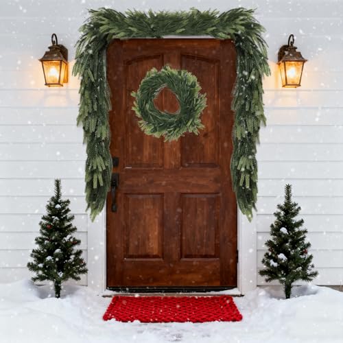 Uguisu 5.6FT Artificial Garlands, Lifelike Norfolk Pine Garlands with Realistic Texture, Artificial Greenery, Indoor/Outdoor Fireplace and Dining Table Decor. - color: Pine Garlands