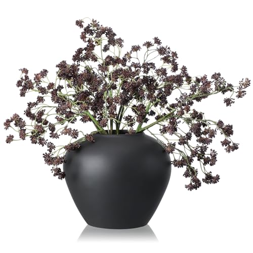 Thiccywoov 3 Pcs Plum Faux Berry Stems Artificial Dusty Sedum Berry Stems Picks Branches Faux Spray for DIY Holiday Farmhouse Home Mantel Harvest Decorations (16 Inch) - color: Plum, size: 16 inches